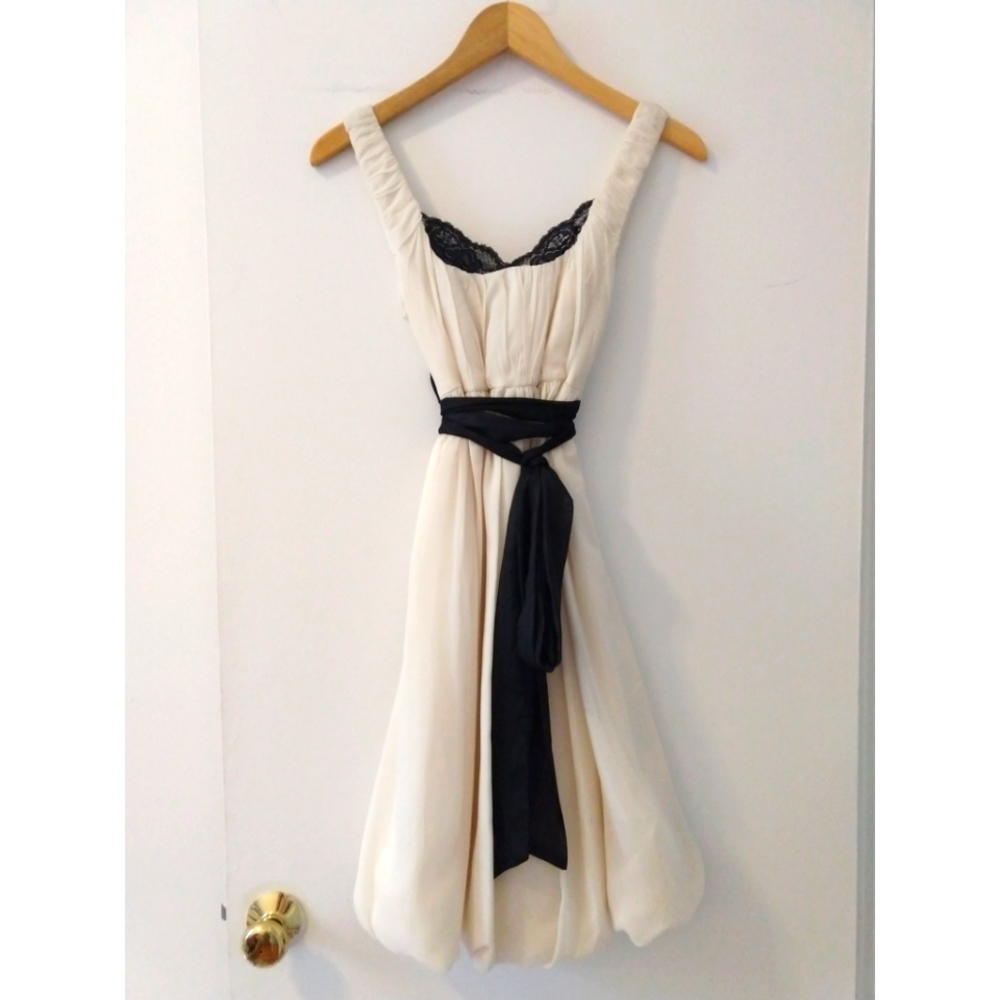 Party black and white babydoll cocktail dress
